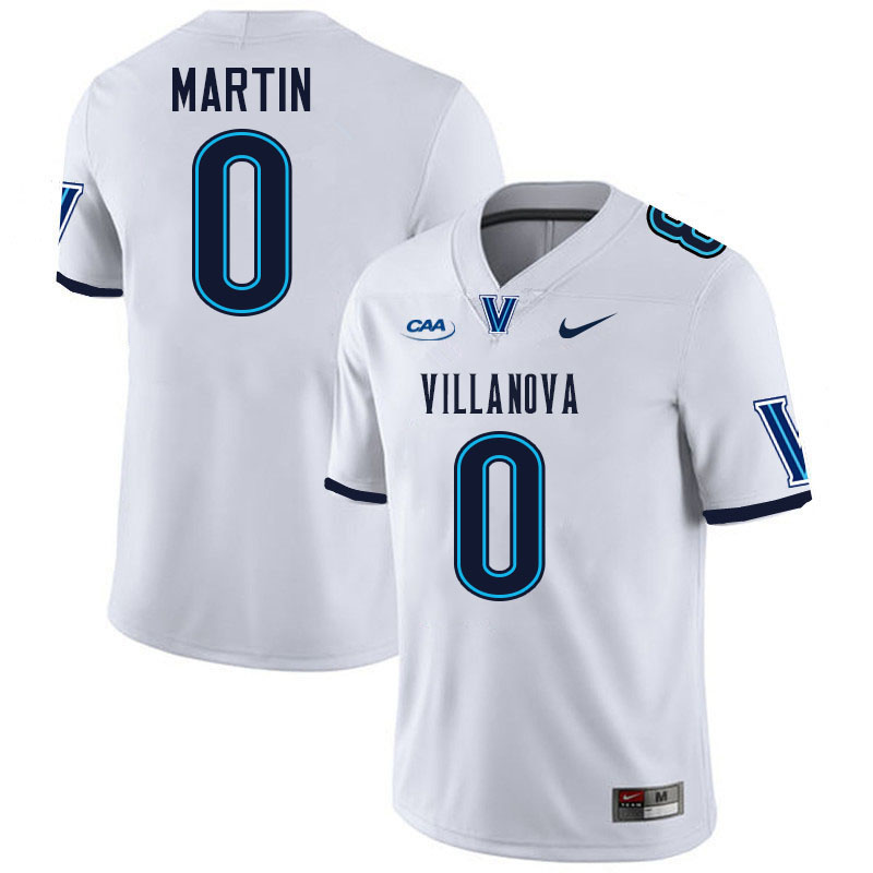 Villanova Wildcats #0 Capri Martin College Football Jerseys Stitched-White